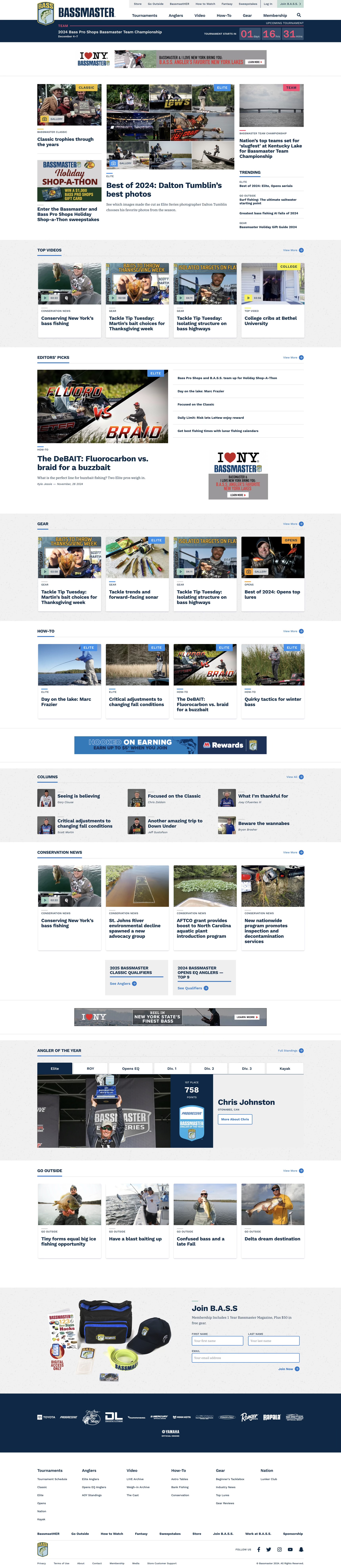 Bassmaster homepage