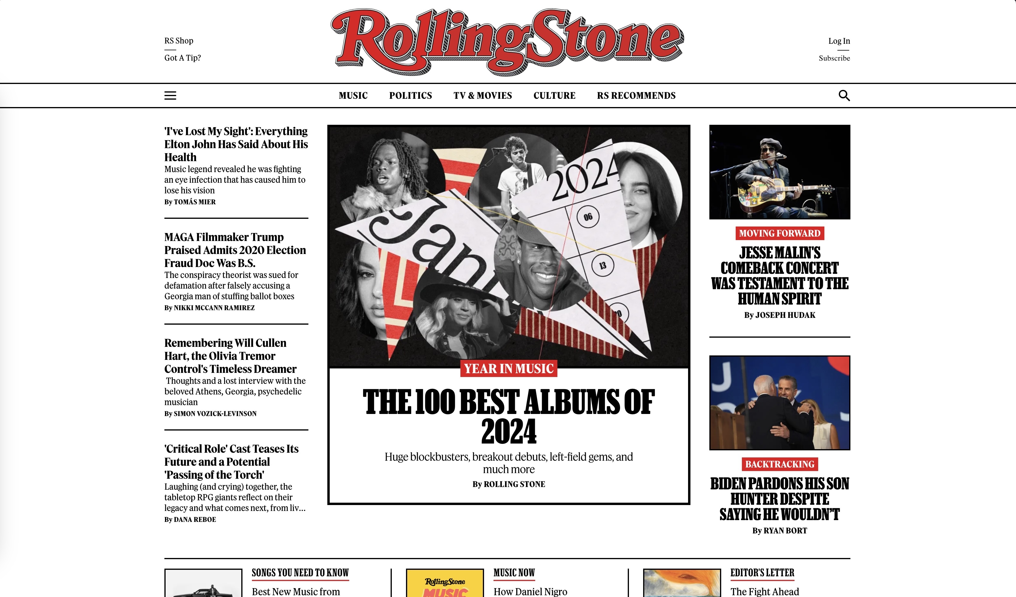 The Rolling Stone Homepage